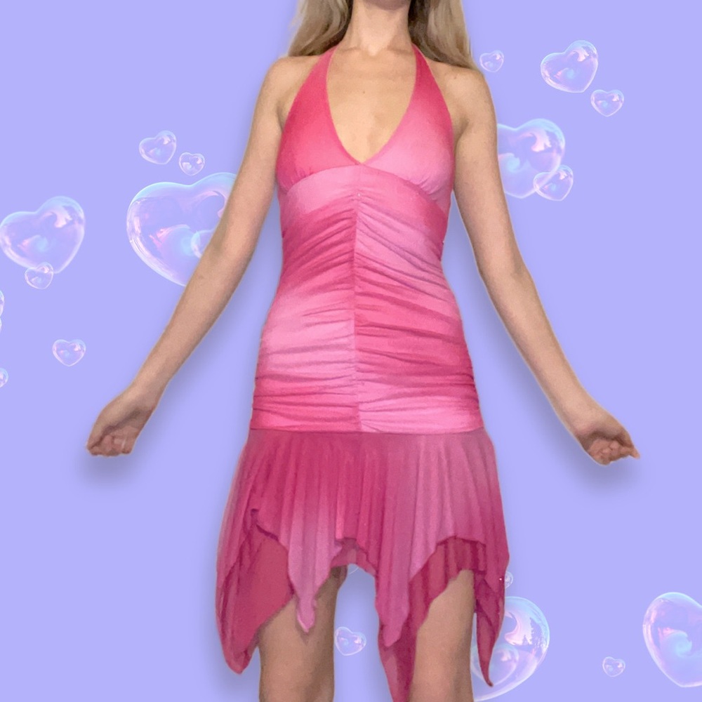 Y2K Pink Halter Dress